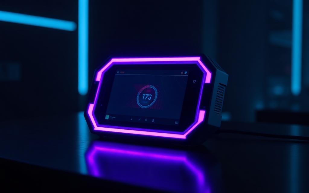 Neon-lit tech product still from the CyberTech 2024 launch film