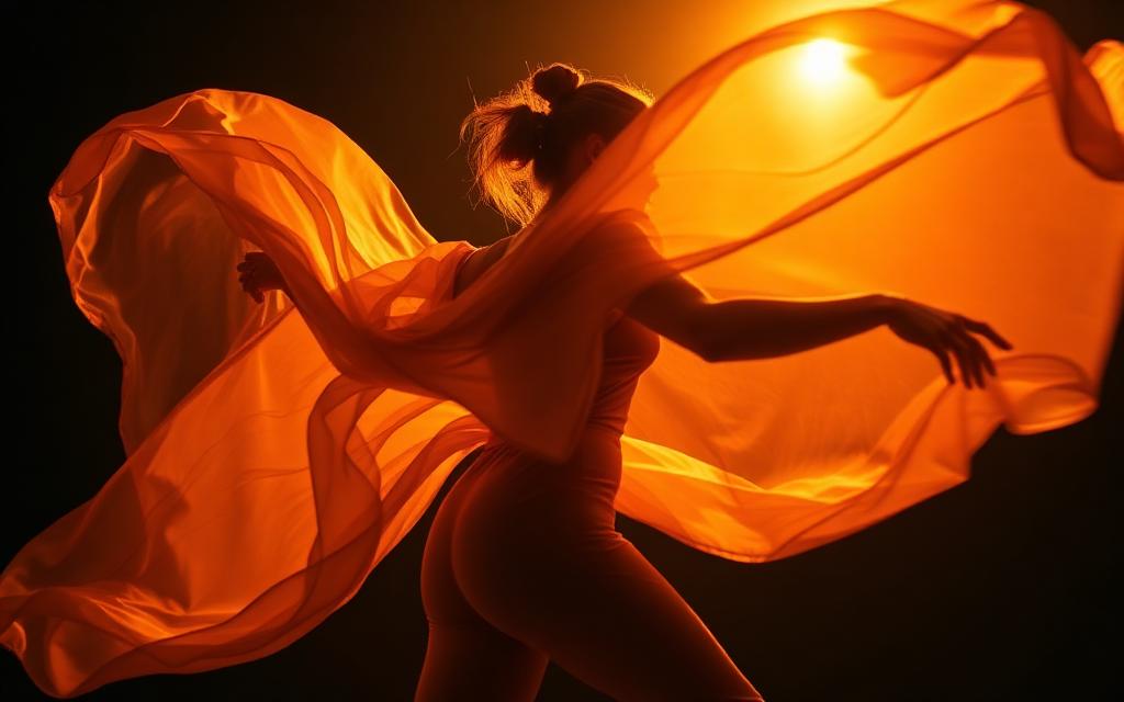 Silk fabric in motion from the documentary The Rhythm of Silk